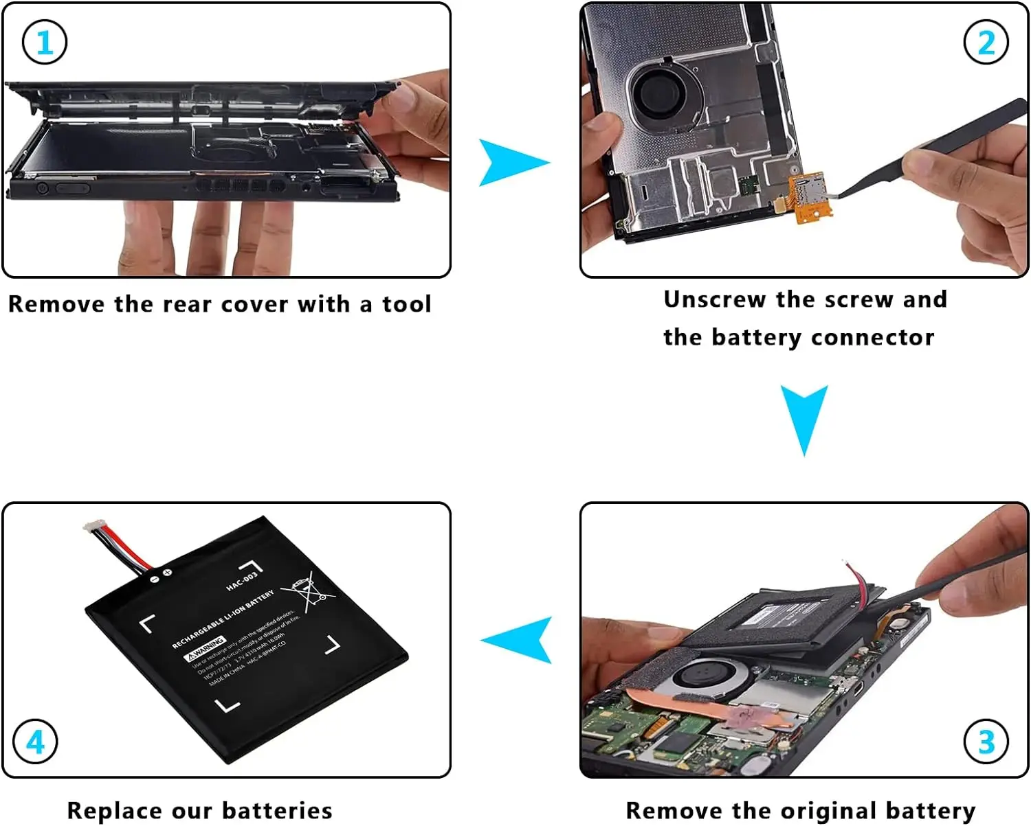 4310mAh HAC-003 HAC 003 Battery Replacement Repair for Nintendo Switch 2017 Game Console HAC-001 HAC-A-BPHAT-C0 HAC-S-JP/EU-C0