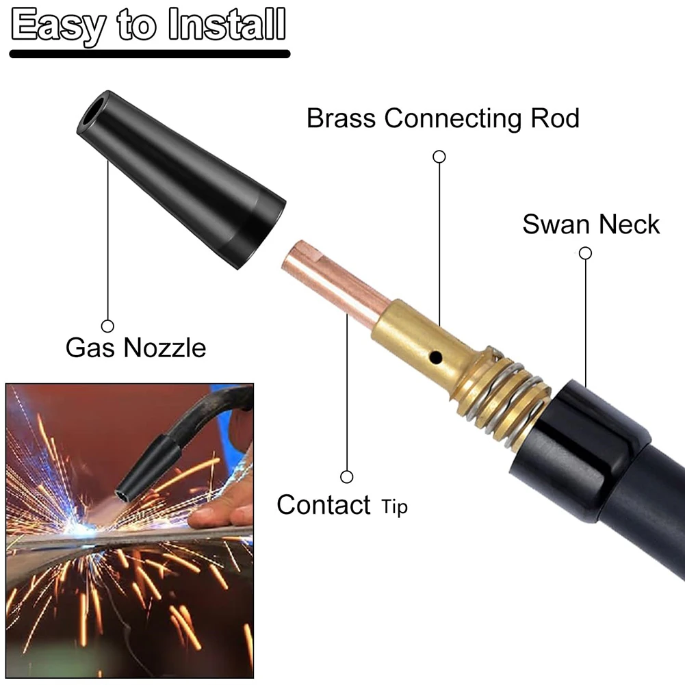 For MIG Contact Tips Kit Replacement Gasless Nozzles For MAG Equipment For AK15 For MB-15 Welding Torches Accessories
