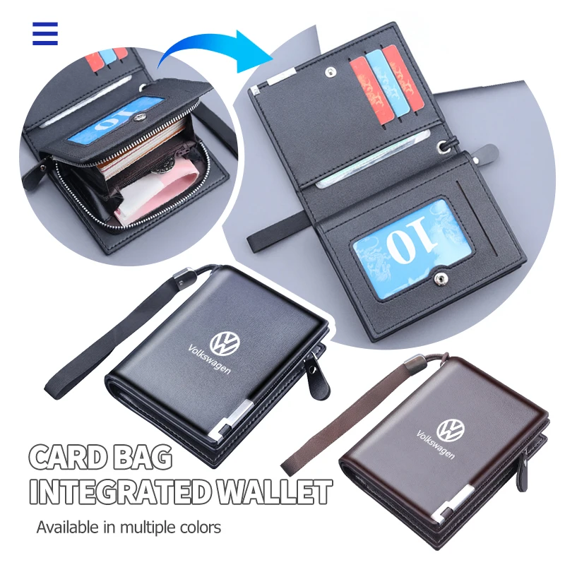 

Car Sticker Valve Stems Caps For Volkswagen VW Car Vehicle Wallet Auto PU Leather Anti Theft Document Holder Passat Golf 4 5 6 T