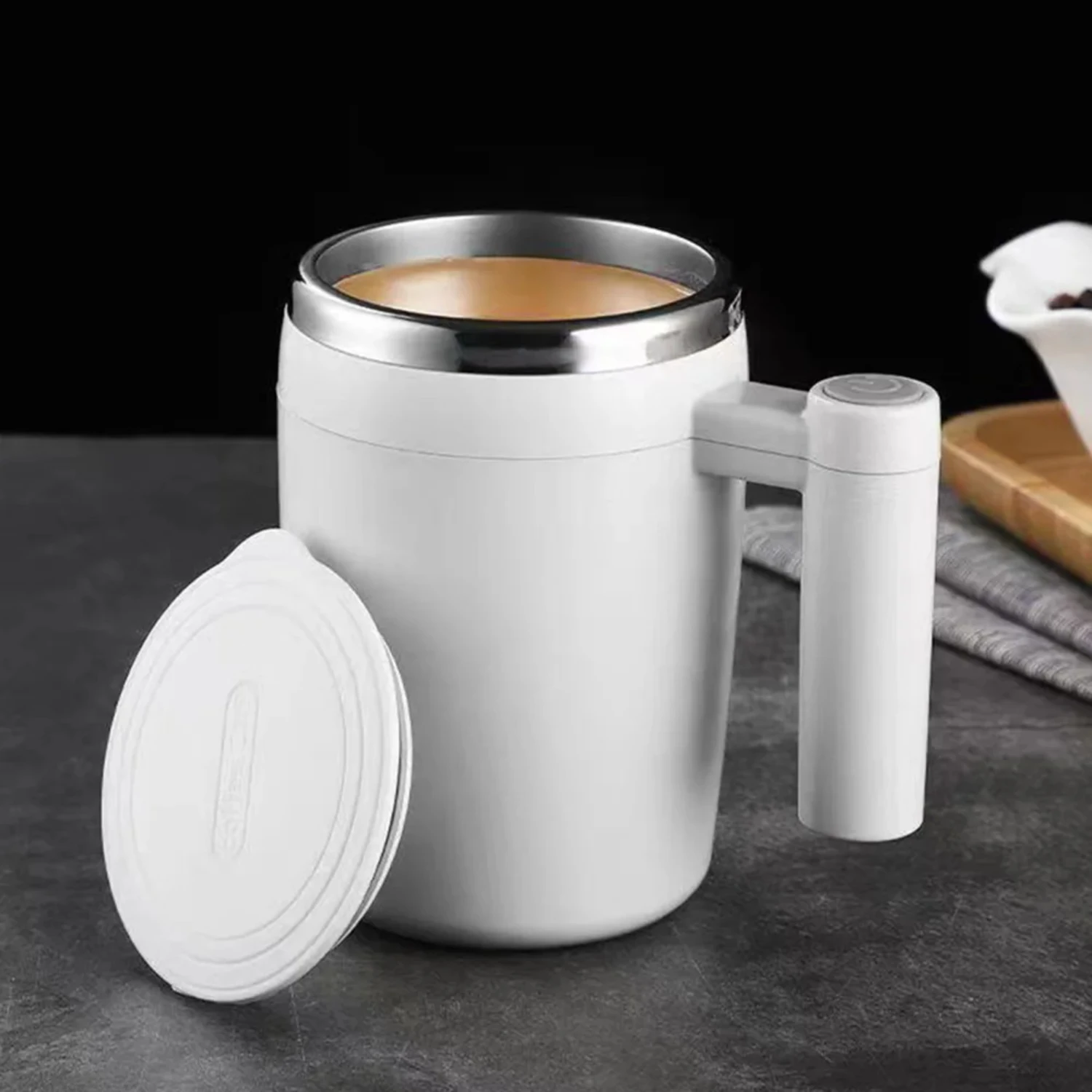 

Mixing Cup Stainless Steel Mug Cup Rotating Blender Auto Stirring Coffee Cup Tea Milk Cocoa Water Cup