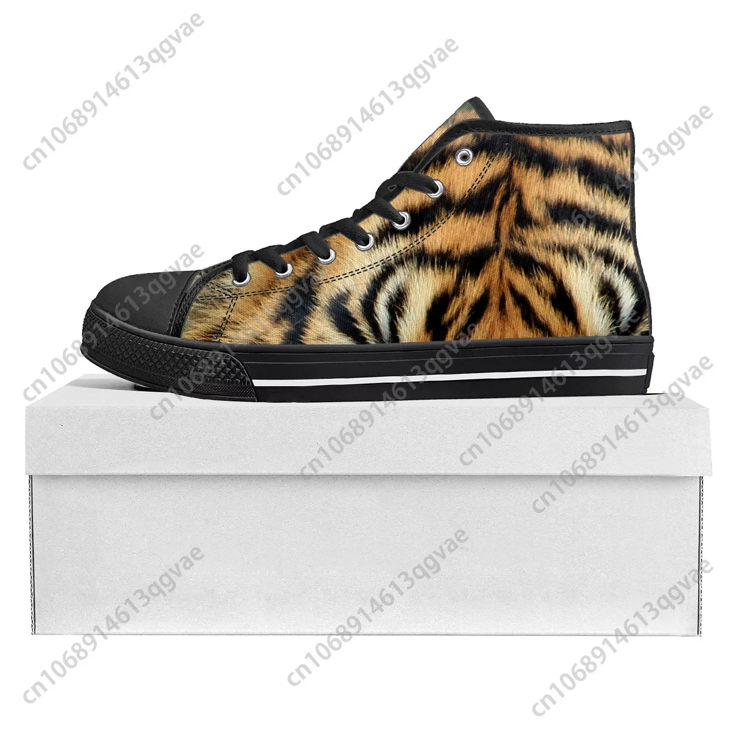 

Tiger Stripe 3D Print High Top High Quality Sneakers Mens Womens Teenager Canvas Sneaker Tide Printed Causal Couple Custom Shoe