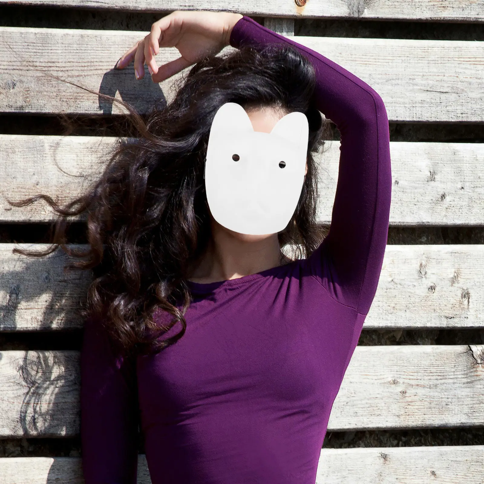 Máscara de Gato de PVC en Blanco, sin Pintar, para Pintar, para Disfraces, Carnaval, Cumpleaños, Halloween, Cosplay, Manualidades