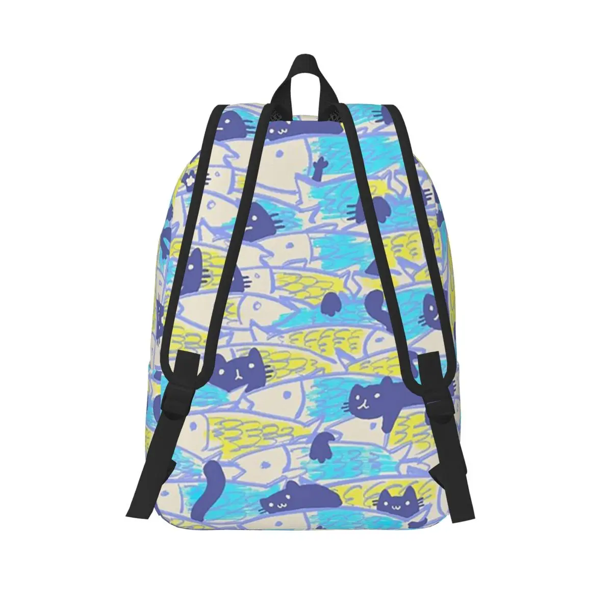 Cat And Fish Student Backpack School Bag Hiking Travel Daypack for Men Women Fashion Bookbag Shoulder Bags