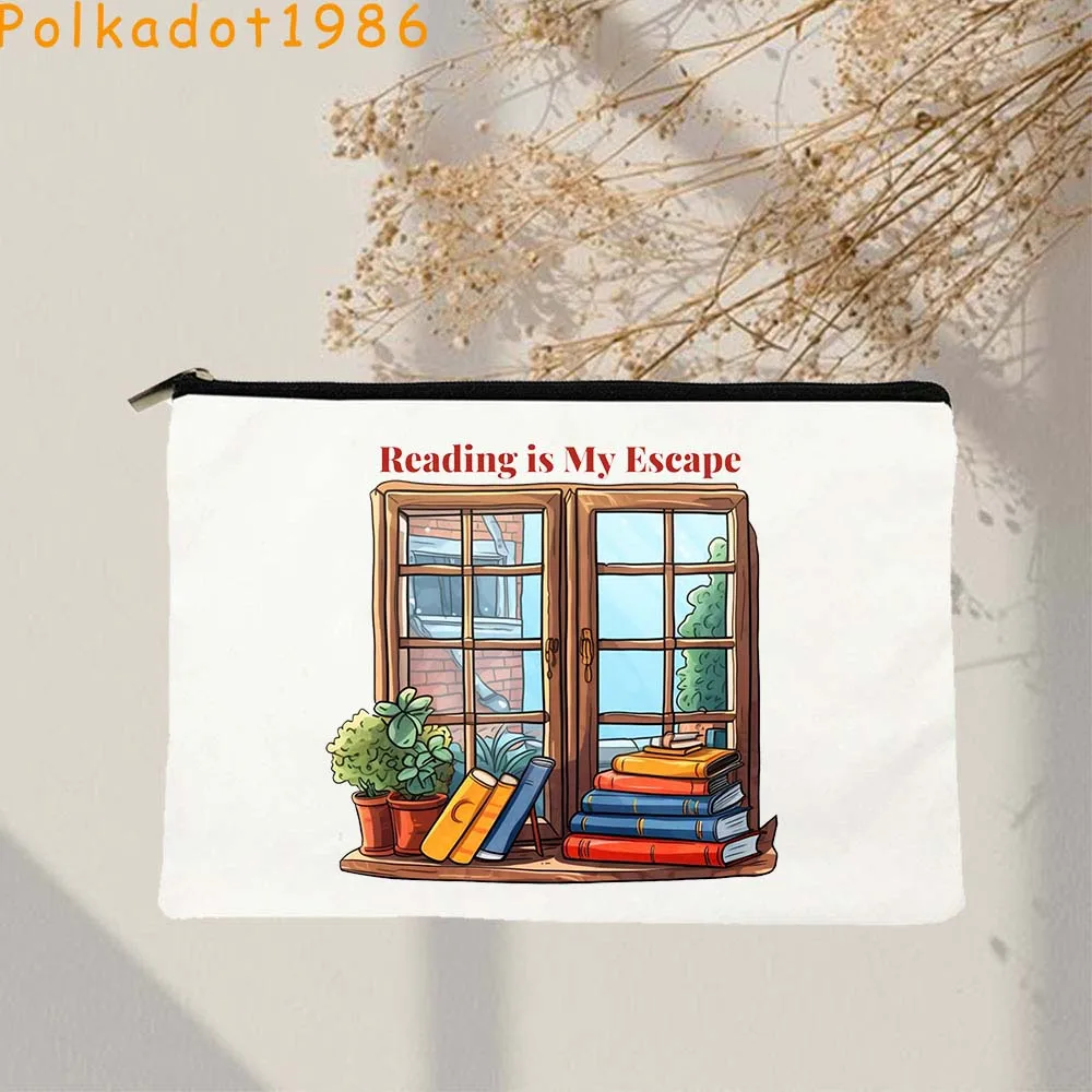 London Daunt Books Lover Cute Gifts Library Reading Bookish BOOKSHOP Canvas Cosmetic Bag Makeup Bag Key Pencil Case Zipper Pouch