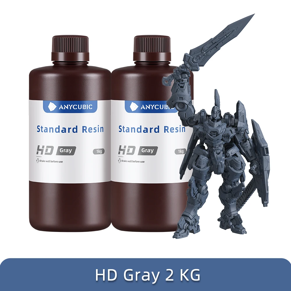 ANYCUBIC Standard Resin V2 1000 g, 3D Printer Resin, 405nm LCD SLA Rapid UV Curing Resin, High Precision and Fast Photopolymer Resin for LCD/DLP/SLA ANYCUBIC Standard Resin V2 1000 g, 3D Printer Resin, 405nm LCD SLA Rapid UV Curing Resin, High Precision and Fast Photopolymer Resin for LCD/DLP/SLA