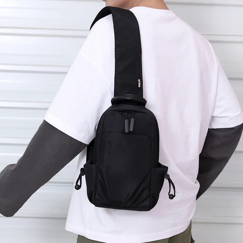 Bolso de pecho informal de alta capacidad para hombre, mochila multifunción para el pecho, bolso de hombro deportivo para hombre, bolso cruzado Oxford impermeable