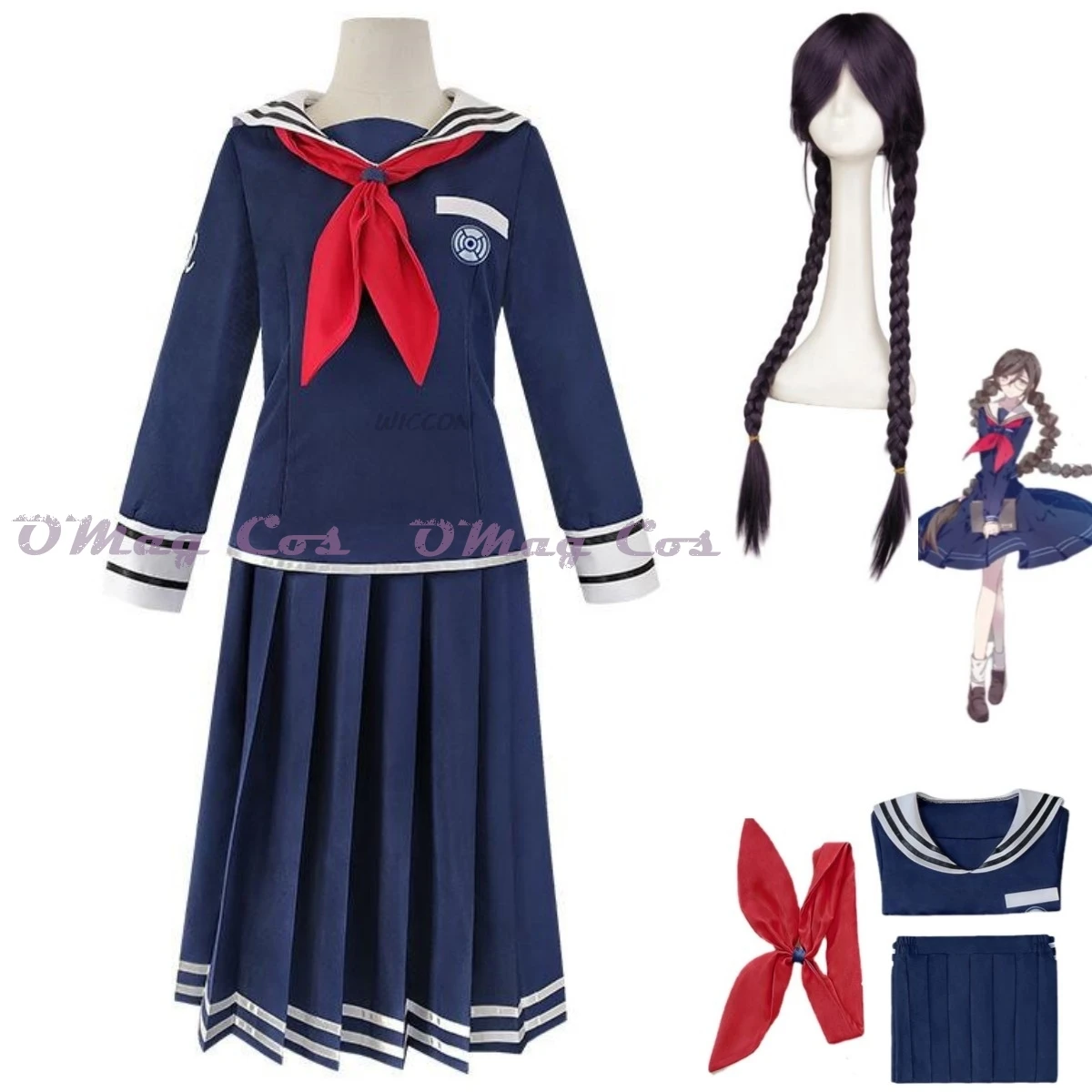 Anime Game Danganronpa: Trigger Happy Havoc Toko Fukawa Cosplay Costume Genocider Syo Wig JK School Uniform Woman Sexy Party Set