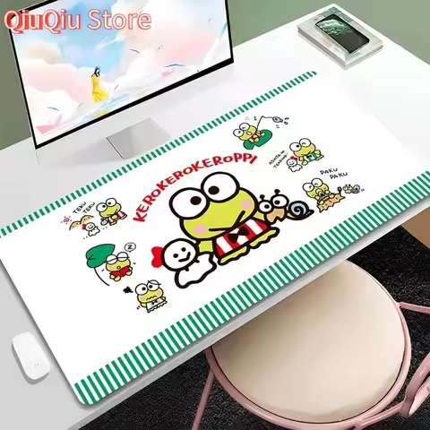 Custom K-Keroppi Cute Mousepad 800x400 Anti Slip Large Cartoon Table Carpet Kawaii Mouse Pad Keyboard Pads Gaming Anime Mice Mat