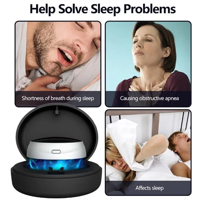 Intelligent Throat Massager Deep Sleep Training Device With Replacement Disposable Gel Patch Pads Improving Sleep Quality