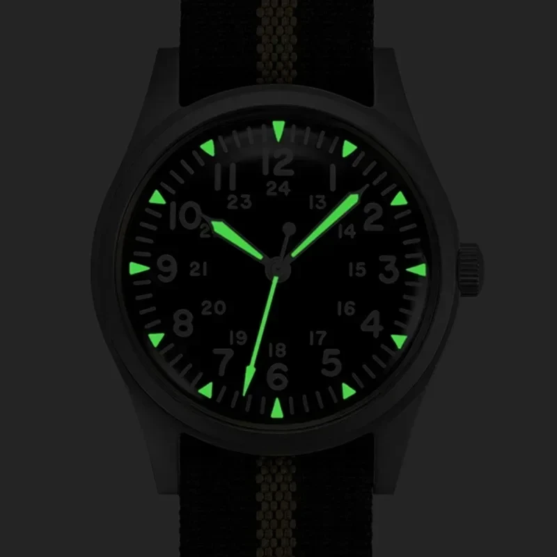 RDUNAE 34.5mm Retro Military Men\'s MIYOTA2035 Quartz Watch Luxury Mineral Glass Stainless Steel Case Nylon Waterproof 5Bar reloj