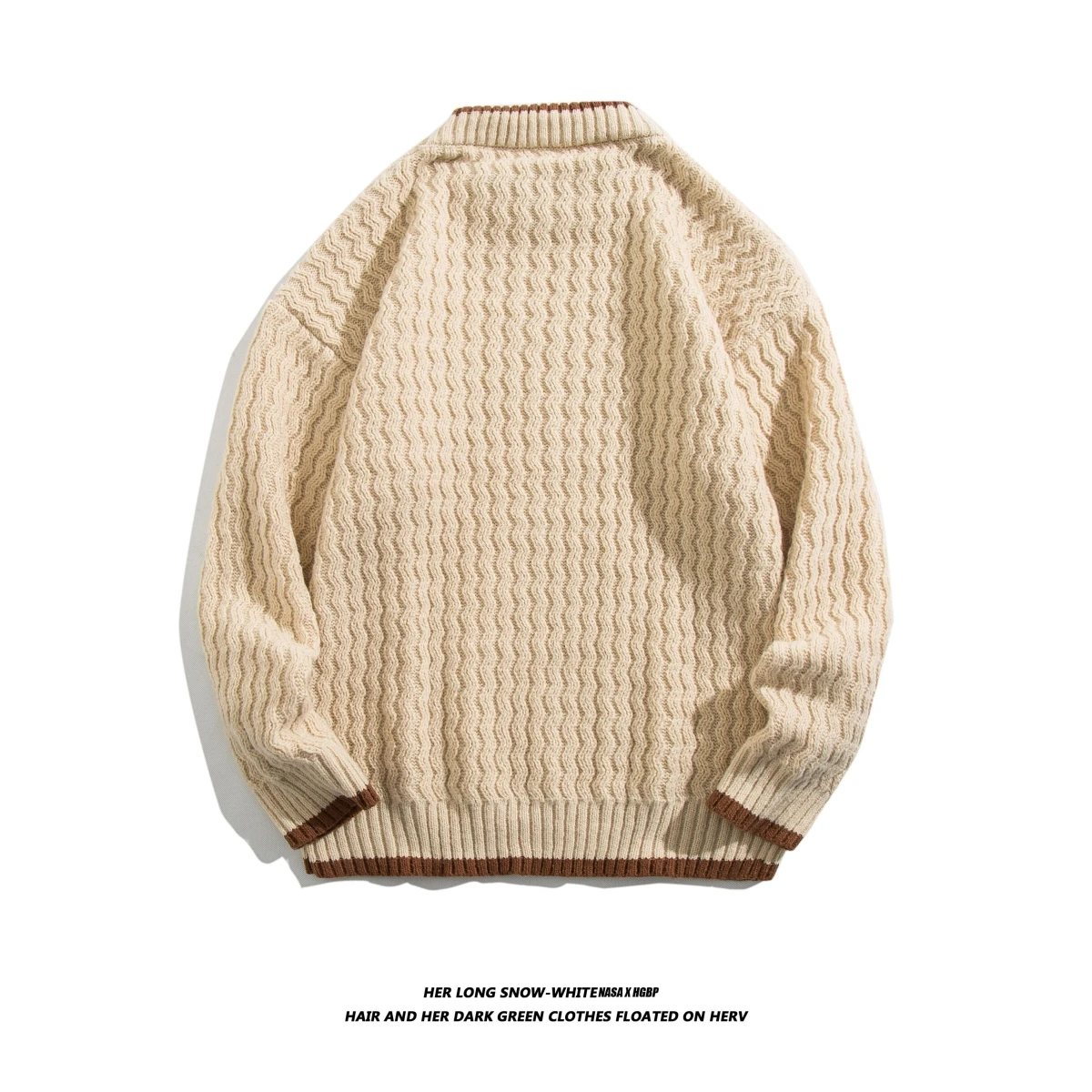 Suéter de Punto Hoado para Hombre, Estilo Casual de Otoño Invierno, Top Transpirable de Fibra de Poliéster con Cuello Redondo