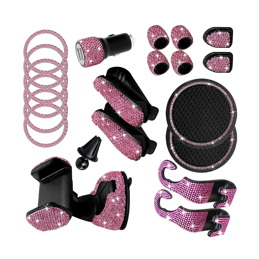 

1 комплект аксессуаров, блестящий автомобильный крючок, держатель для телефона, роскошное украшение интерьера, автозапчасти, подарок для женщин