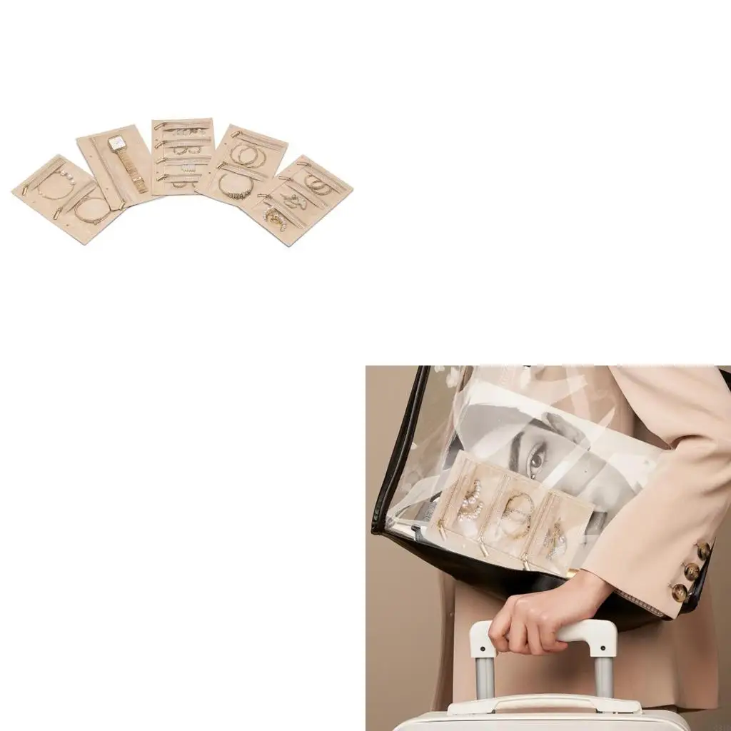 

Compact Travel Jewelry Case Featuring Multi Section Storage Pouches Tarnish Resistant Design Pouches For Valuable