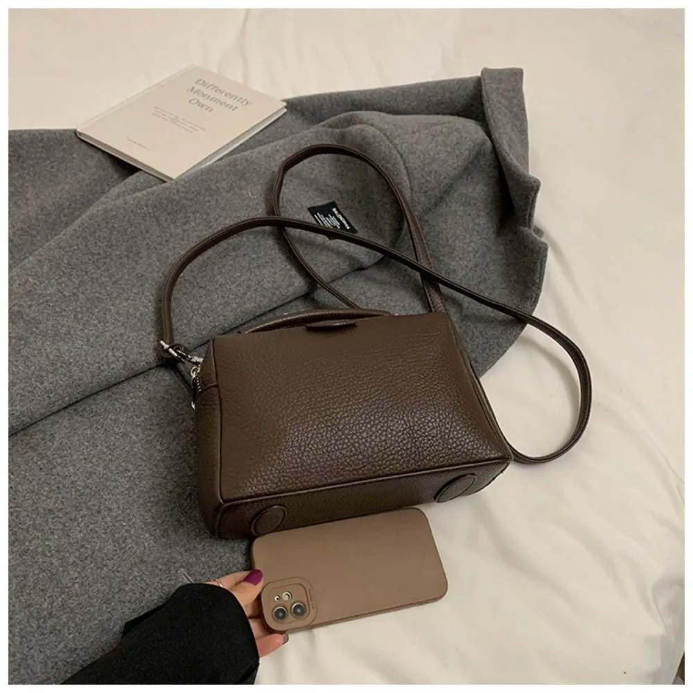 Fashionable PU Leather Crossbody Bags Large Capacity Soft Leather Shoulder Bags Wear-resistant Simple Design Tote Bag Daily Use