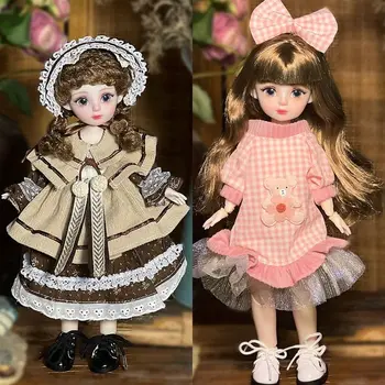 30cm Pretty BJD Doll 1/6 SD Dolls Ball Jointed Doll DIY Toys with Clothes Outfit Shoes Wig Hair Makeup for Girls Kids Children