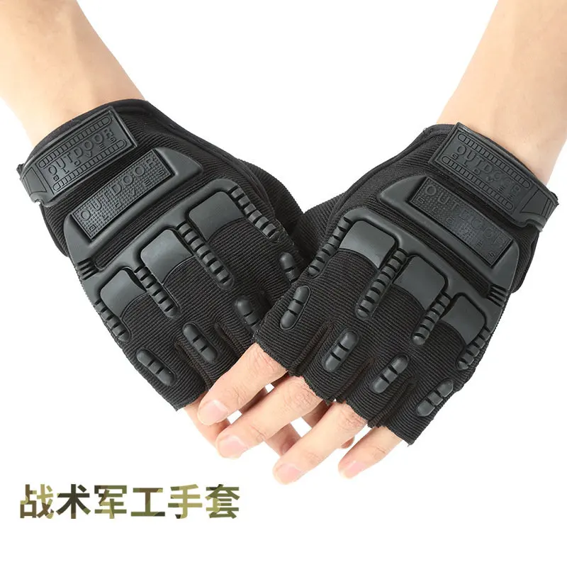 

Fingerless Gloves Camouflage Mittens For Fitness Male Antiskid Motocycle Men Women Moto Half Finger Gloves