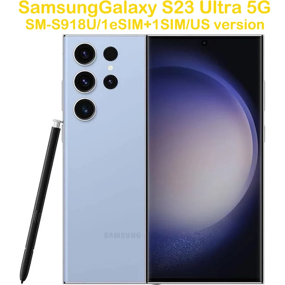 

Б/у смартфон Samsung Galaxy S23 Ultra 5G S918U, Android, 6.8 дюйма, NFC, 5000 мАч, 45 Вт, квадрокамера 200 МП, версия для США, AI