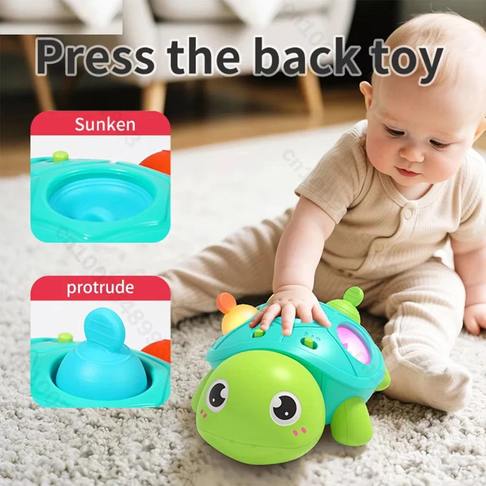 赤ちゃんカメの這い歩き音、光、音楽、幼児教育玩具、インタラクティブな発達玩具、幼児向け、登ることを学ぶ、ギフト