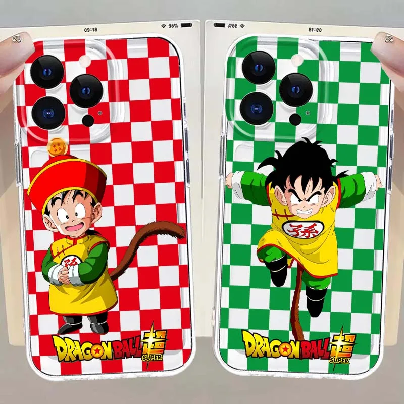 Son Gohan ‌ Funda de Teléfono con Dibujos Animados para Apple iPhone 17 16e 16 15 14 13 12 11 Pro Max Plus Mini, TPU Suave Transparente
