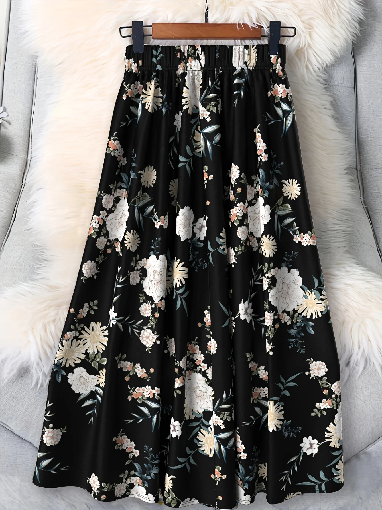 Luxy Trio Gonna longuette a trapezio con stampa floreale taglie forti - Lavabile in lavatrice per tutte le stagioni Abbigliamento classico, elegante, casual e formale