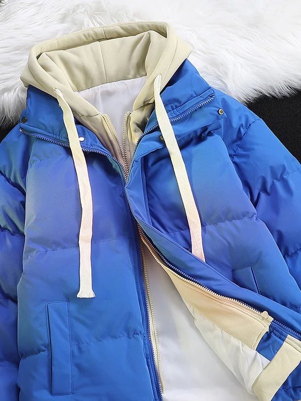 

Новая мужская утепленная хлопковая куртка с капюшоном, повседневная свободная верхняя одежда для пар, осенне-зимняя теплая куртка Sli Brand Stand Fit с длинными рукавами