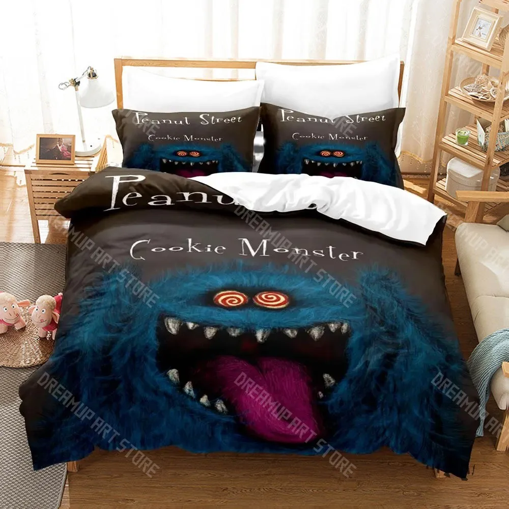 3D Printed Monster Cartoon Cookie Cake Bedding Set for Boys Girls Duvet Cover Twin Queen King Full Single Double Sizes
