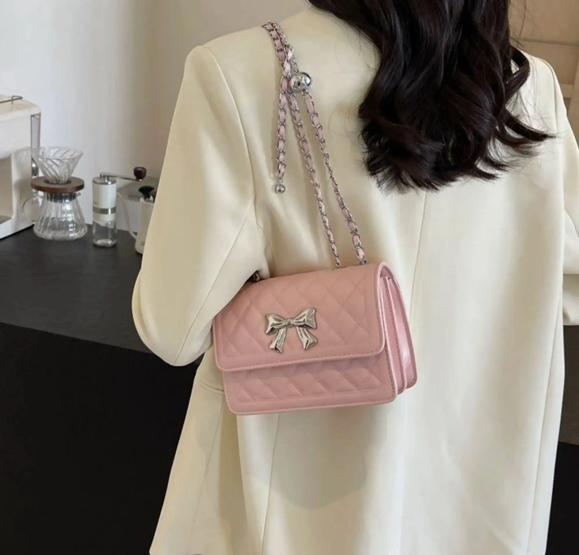 

Fashion diamond grid chain bag for women 2024 new single shoulder crossbody small bag