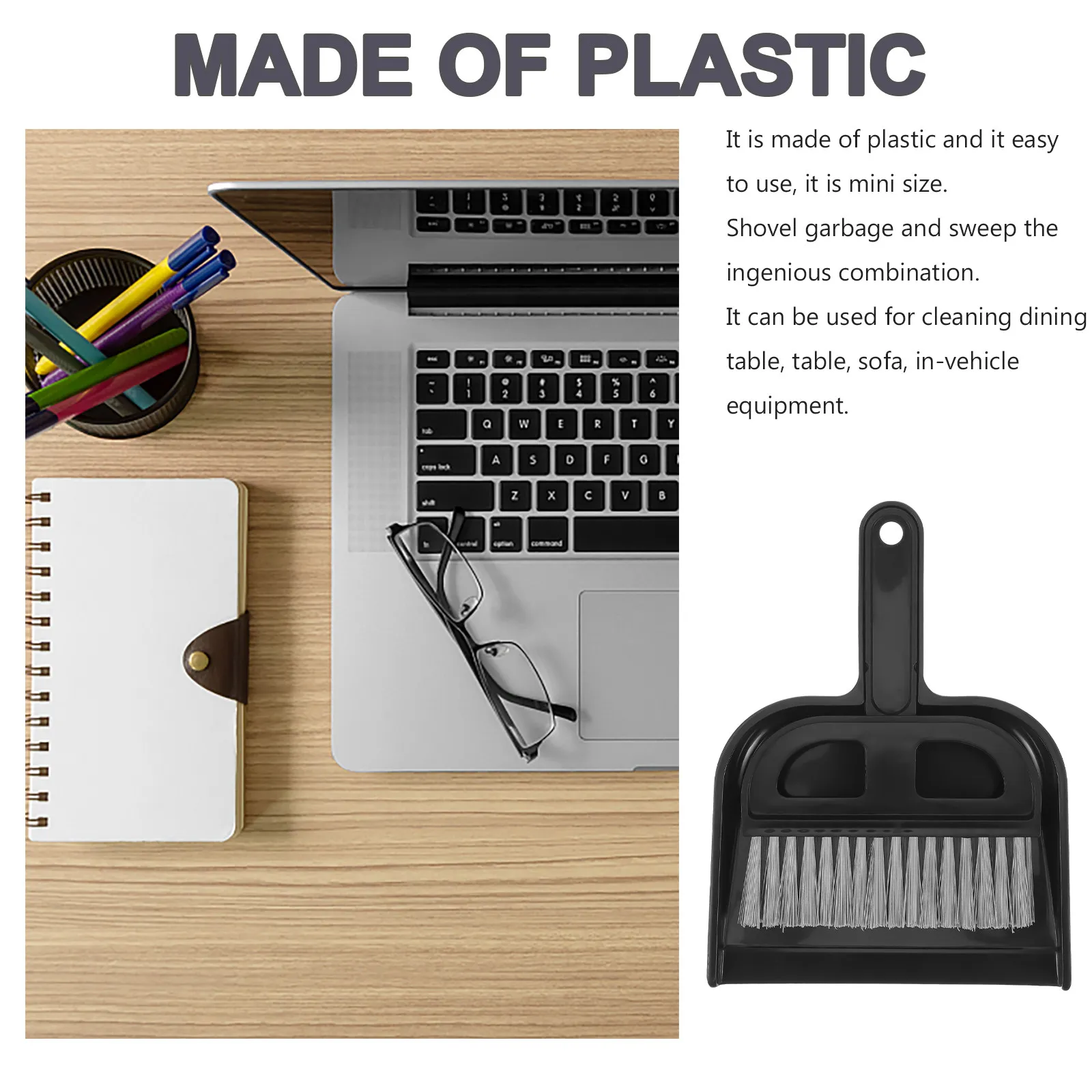 Small Desktop Brush Dustpan Combo Plastic Mini Sweeper for Keyboard Cleaning Table Sofa Car Dashboard Crumb Removal Compact