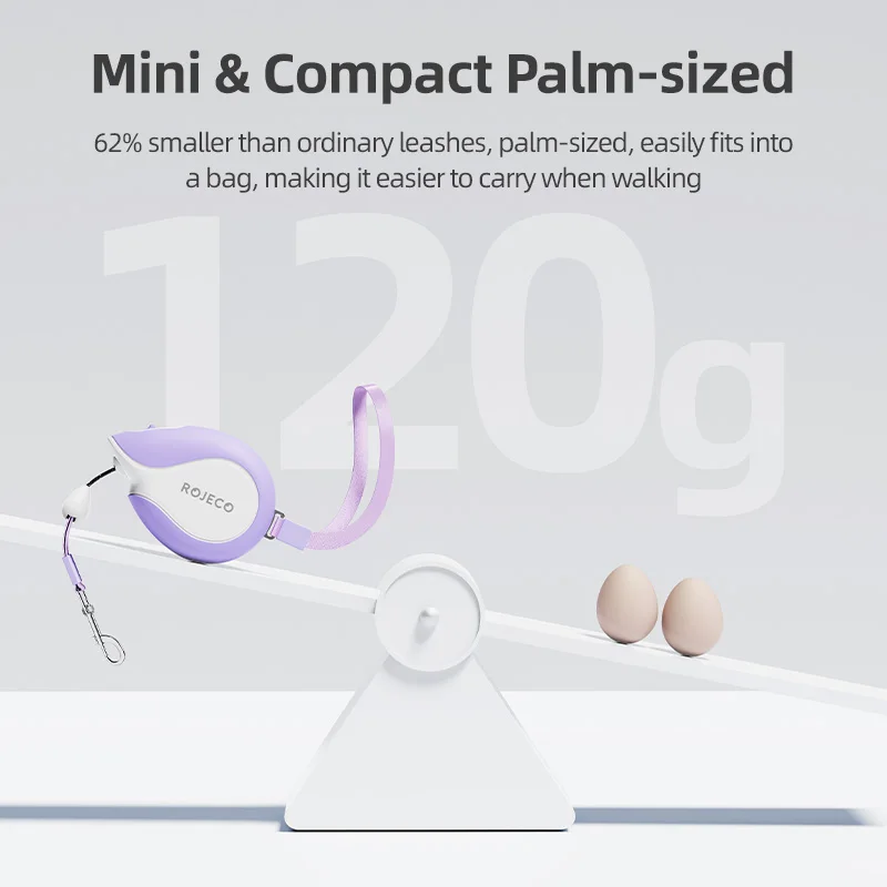 ROJECO Mini Automatic Retractable Dog Leash 3M Extendable Rope For Outdoor Travel Walking Hiking Pet Cat Dogs Traction Rope Lead