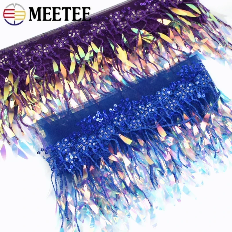 1-5Yards Nähen Pailletten Quaste Fringe Latin Kleid Kleidung Spitze Trim Kleidungsstück Vorhang Dekor Passformen Nähen DIY Zubehör