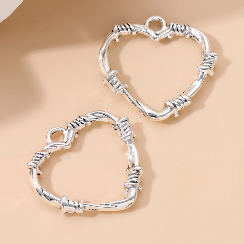 20pcs New Heart Alloy Charms Romantic Unique Love Unwavering Pendants For Making Handmade Findings Accessories Necklace Jewelry