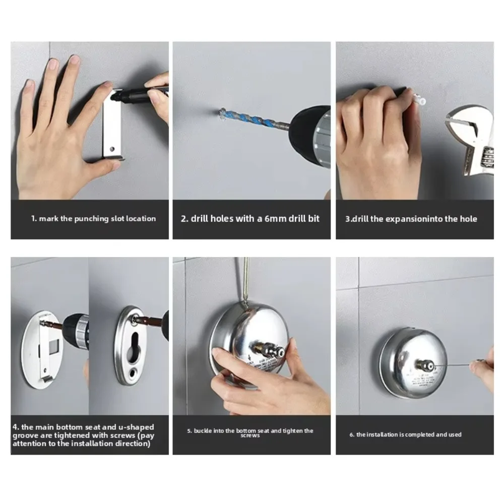 Einziehbares Wäschetrocknetil aus Edelstahl 304, robuster, unsichtbarer Wäschedraht für Ba, praktischer Wäscheständer für den Haushalt