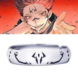 Anime Jujutsu Kaisen Ryomen Sukuna Itadori Yuji Ring Cosplay Metall Öffnung Einstellbar Unisex Ringe Schmuck Prop Zubehör Geschenk