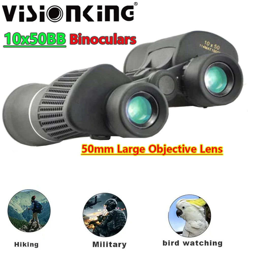 

Visionking Wide Angle 10x50 Binoculars FMC Porro Prism Long Eye Relief Outdor Camping Birdwatching Hiking Powerful Telescope