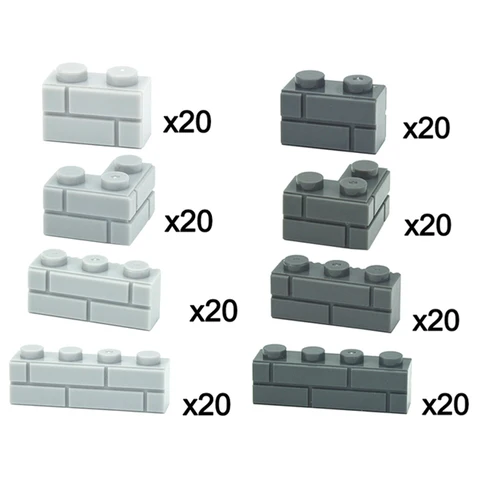 Строительные блоки для творчества, набор кирпичей 1x2, 1x3, 1x4 — детальный вид товара