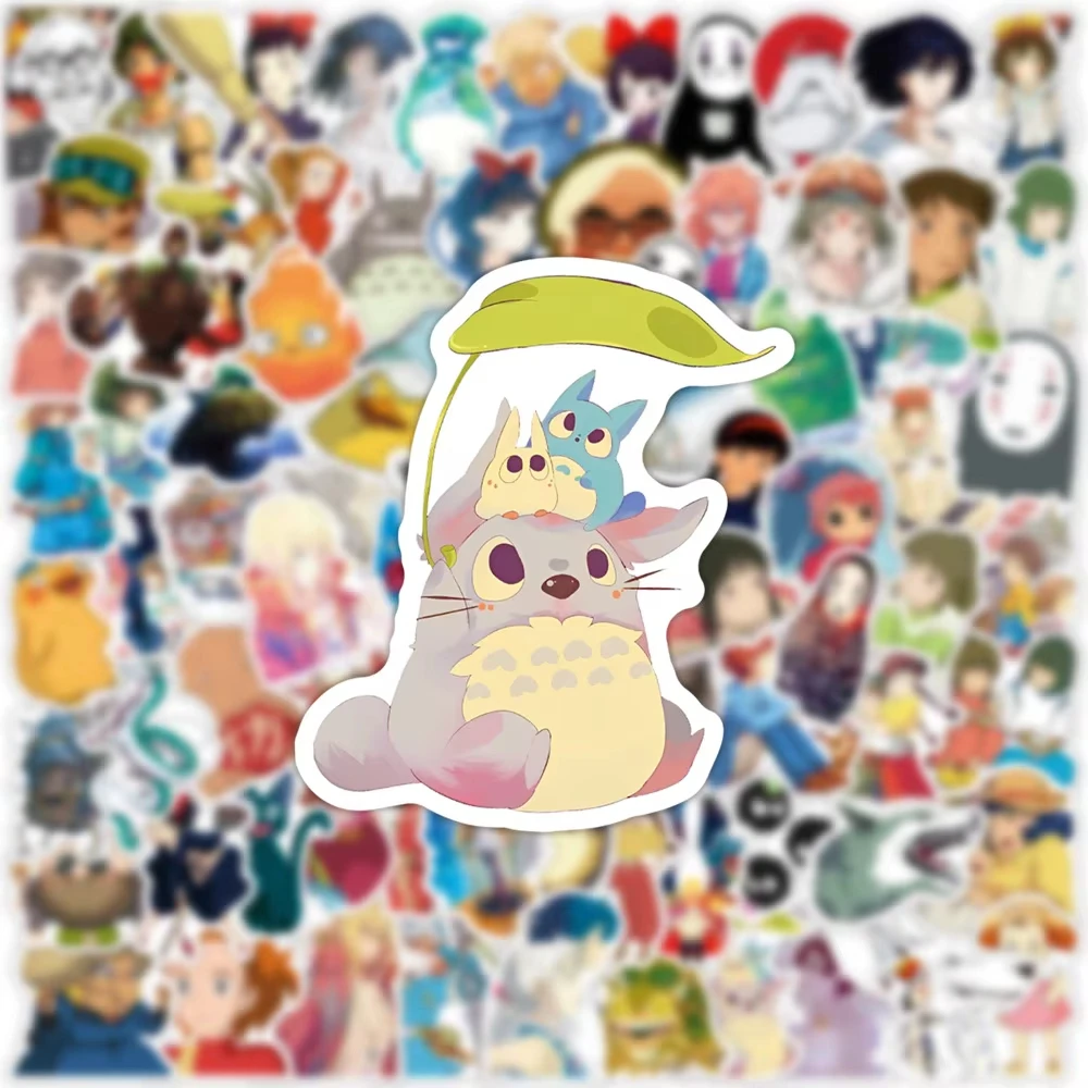 100 قطعة من ملصقات Hayao Miyazaki Anime لتزيين سجل القصاصات والكمبيوتر المحمول وحقيبة الكرتون وملصق جرافيتي
