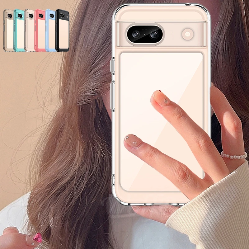 For Google Pixel 8A Case Cover Google Pixel 8A 7 8 Pro 7A 6A Capas New Back Shockproof Transparent Colour Fundas Google Pixel 8A