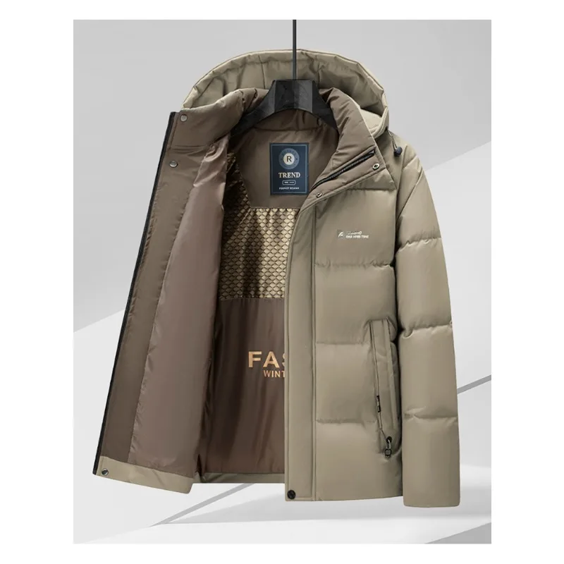 Fashionable and Versatile Winter Cotton Jacket, Men's Hooded Warm and Thick Pocket Cotton Jacket Top