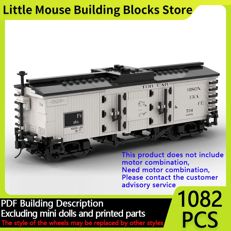 

City Car Model MOC Building Bricks ATSF Hanrahan Refrigerator Train Modular Technology Gifts Holiday Assemble Children Toys Suit