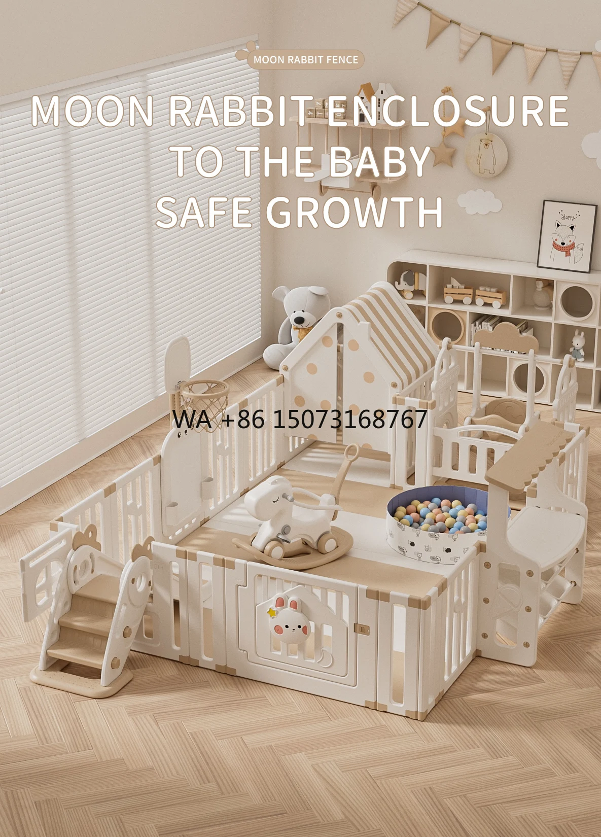 

Feelbaby Fence Folding Indoor Play Pen Yard Multiple Gameplay Plastic Playground Playpen Plastic Fence