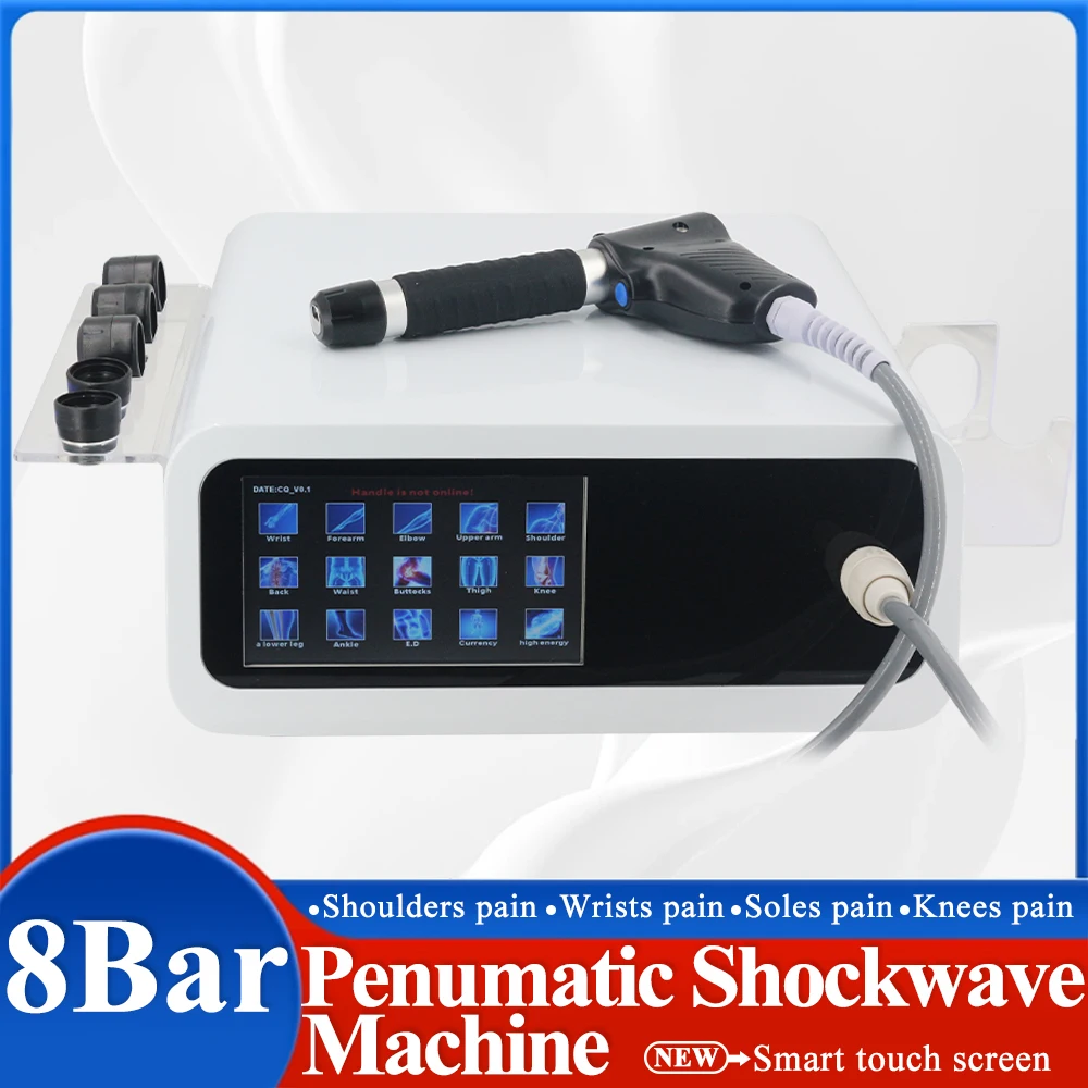 

8Bar Pneumatic Shockwave Machine Relieve Pain For ED Treatment Professional Shock Wave Therapy Machine Body Relaxation Massager