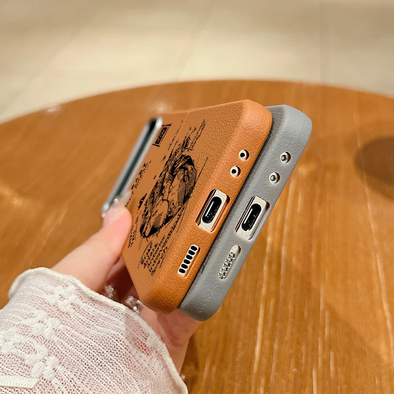 รูปแบบหัวใจแม่เหล็กสําหรับSamsung Galaxy Z Flip 6 5 4 3 5GหนังTPUนุ่มพับสําหรับSamsung Z Flip4 Flip5