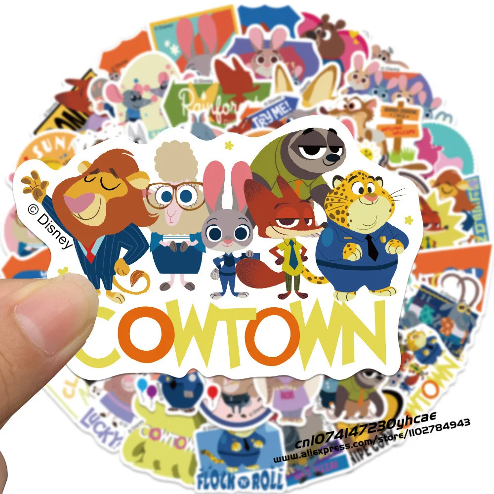 50pc Zootopia Stickers for Disney Princess Frozen Anime Sticker Pack for Cars Bags Pegatinas Adesivo