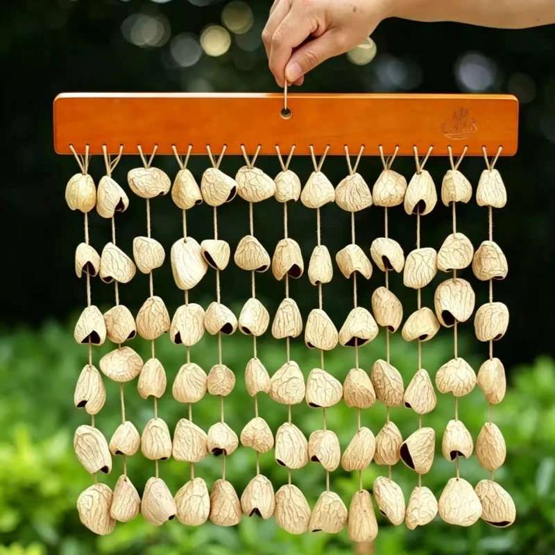 Natural Fruit Shell Wind Chimes Handmade Outdoor Row Bell Relaxation Yoga Meditation Hand Bell Sound Healing Hanging Wind Bells
