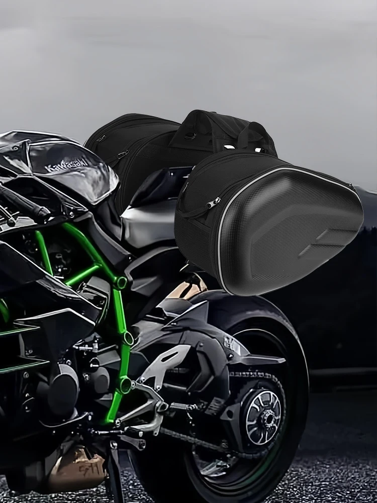 AliExpress NONE 58L Motorcycle Saddle Bag Large Capacity Waterproof Moto Side Storage Bag Outdoor Travel Universal Black Cycling Luggage Bag
