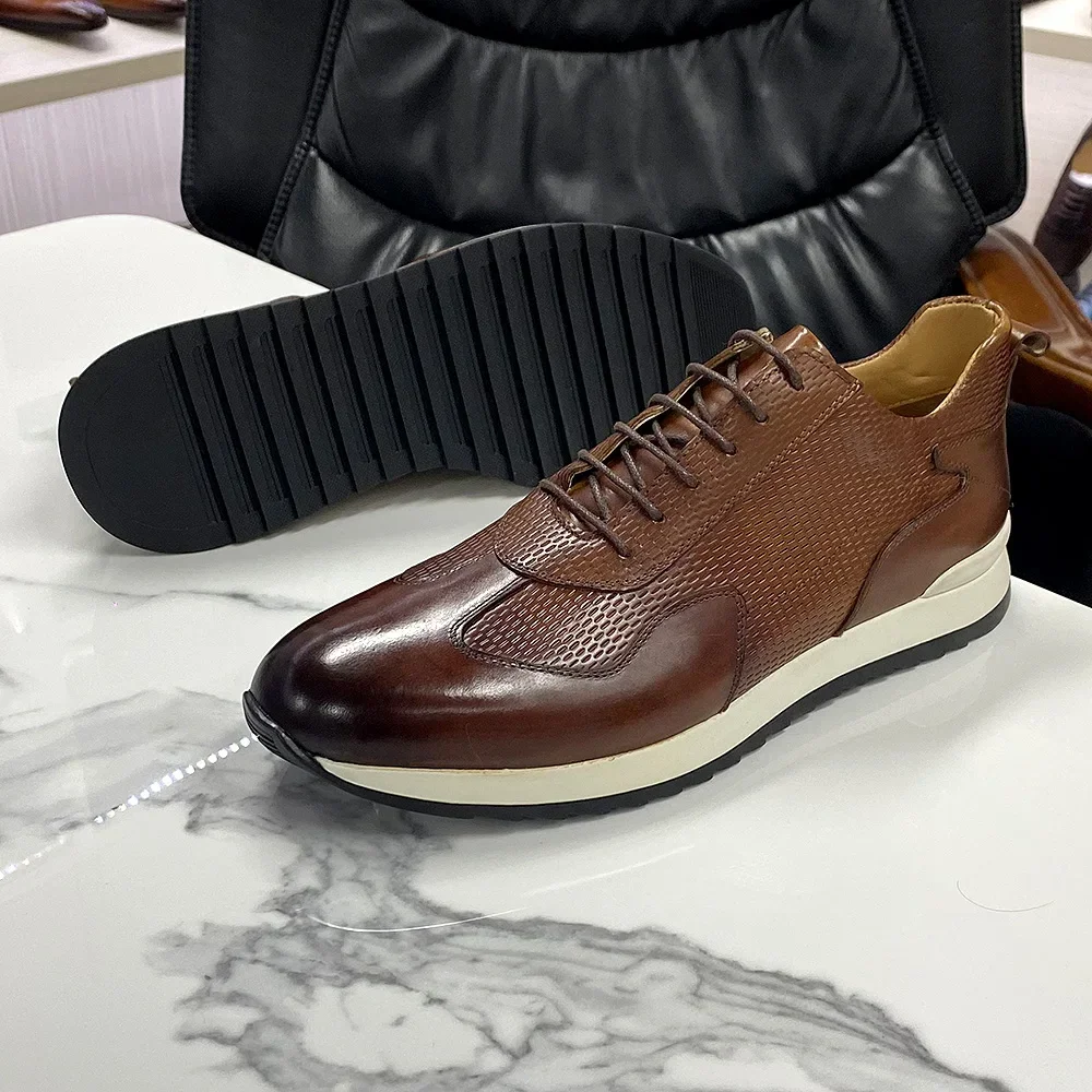 Men's Genuine Leather Casual Sneakers Lace-Up Comfortable Oxford Breathable  Fashion Walking Shoes Outdoor Flat Footwear - AliExpress 322