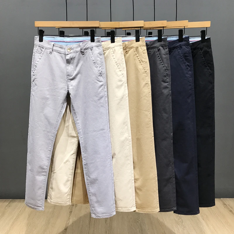 

2024 New 98% Cotton Casual Slim Trouser For Men High Quality Business Simple Slim Fit Men's Pant