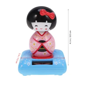 Kreatives lila Kimono Doll Car Ornament Solarenergiedekoration Innenraum des Auto 4 Hauptverkauf Maiko Solar - №1