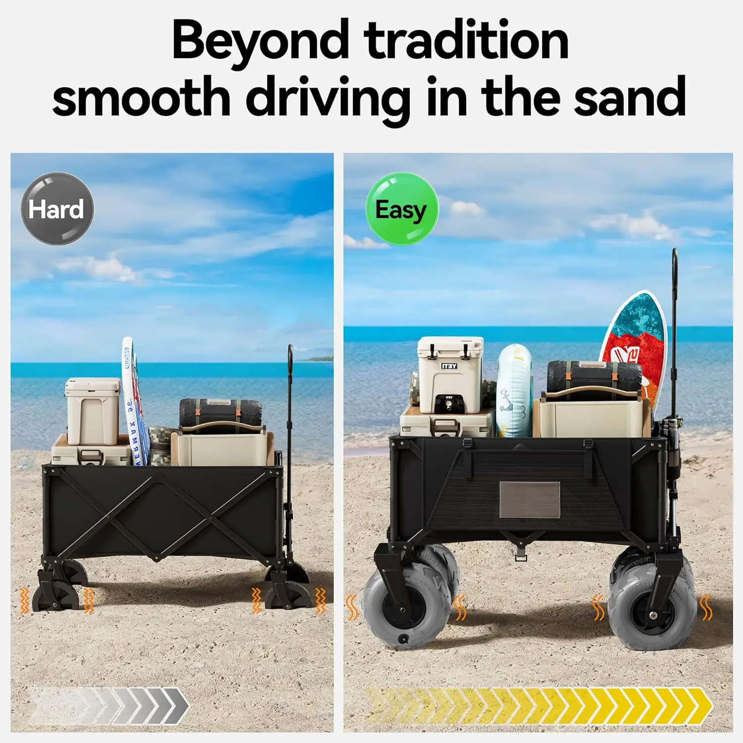 

Пляжная тележка с большими колесами для песка — складной складной тележка, сверхпрочные тележки, складные для пляжа, новая популярность