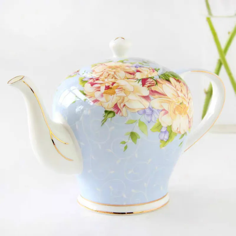 European Coffee Bone China Kettle Teapot English Afternoon Tea Set Filter Ceramic Pot Water Jar For Household